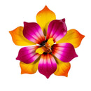 Metal Radiant Blossom Bee Wall Spinner 13"D