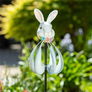 Hop into Spring Wind Spinner, Resin Bunny Wind Spinner, 50"H