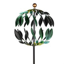Metal Wind Spinner, Blue and Green Leaves, 74"H