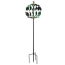 Metal Wind Spinner, Blue and Green Leaves, 74"H