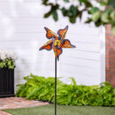 Monarch Butterfly Metal Wind Spinner 48"H