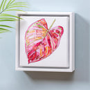 Tropical Oasis Indoor Wall Decor, Canvas, Palm Leaf Mini Canvas with White Frame, 8", Asst of 4