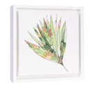 Tropical Oasis Indoor Wall Decor, Canvas, Palm Leaf Mini Canvas with White Frame, 8", Asst of 4