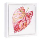 Tropical Oasis Indoor Wall Decor, Canvas, Palm Leaf Mini Canvas with White Frame, 8", Asst of 4