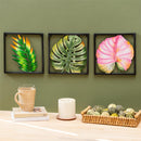 Tropical Oasis Outdoor Wall Decor, Metal Palm Leaf, 12"Lx12"H, Asst of 3