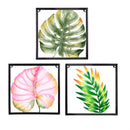 Tropical Oasis Outdoor Wall Decor, Metal Palm Leaf, 12"Lx12"H, Asst of 3