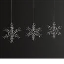 Napa Home Garden, ORGANIC SNOWFLAKE GLASS ORN ,SET OF 3,z1885cl