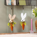 Hop Into Spring Hanging Decor Natural Fiber Bunny Carrot, 10"H, Asst of 2