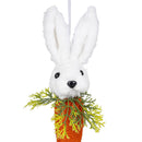 Hop Into Spring Hanging Decor Natural Fiber Bunny Carrot, 10"H, Asst of 2