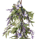 Pollinator Garden Swag Artificial Lavender with Butterflies, 25"H