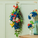 Red, White, & Bloom Swag Artificial Floral with Butterflies, 25"H