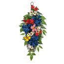 Red, White, & Bloom Swag Artificial Floral with Butterflies, 25"H