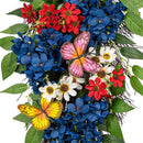 Red, White, & Bloom Swag Artificial Floral with Butterflies, 25"H