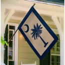 South Carolina Palmetto House Burlap Flag,13b9035