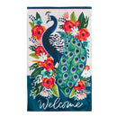 Floral Peacock House Linen Flag,13l10910