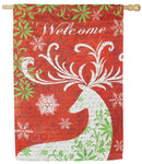 Christmas Deer Silhouette House Sub Suede Flag,13s3531