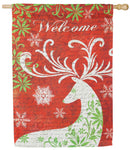 Christmas Deer Silhouette House Sub Suede Flag,13s3531