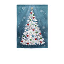 White Christmas Tree Linen Garden Flag,14l11330