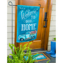 Floral Truck Welcome Garden Suede Flag,14s8397