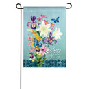 Happy Spring Floral Garden Suede Flag,14s9512