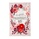 Floral Happy Valentine's Day Applique House Flag,159692