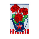 Patriotic Geraniums Applique House Flag,159805