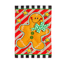 Patterned Gingerbread Man Applique Garden Flag,169573