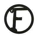 10" Pin-On Black Embossed Felt Monogram Letter F,20072pf