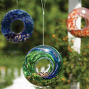 Glass circle feeder, swirl, three assorted colors,2bf245