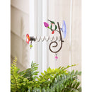 Window Hummingbird Feeder with Bronze Details and Suction Cups, Hummingbird and Tulip,2hf318