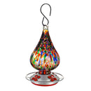Multi-Color Speckled Glass Hummingbird Feeder with Bronze Gondola,2hf330