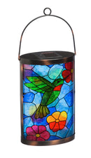 Solar Lantern, Tiffany Inspired Hummingbird,2sp4671