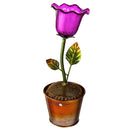 12.5"H Secret Solar Acrylic Flower Statuary, Purple,2sp6210