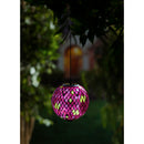 8" Solar Hanging Mosaic Gazing Ball, Floral Brights,2sp7203