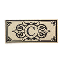 Cambridge Monogram Burlap Sassafras Switch Mat, Letter C