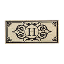 Cambridge Monogram Burlap Sassafras Switch Mat, Letter H