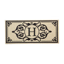 Cambridge Monogram Burlap Sassafras Switch Mat, Letter H