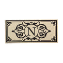 Cambridge Monogram Burlap Sassafras Switch Mat, Letter N