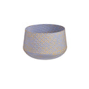 Set of 3 Distressed Light Periwinkle Embossed Planter, 11.75"x11.75"x7.25"inches