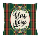 Bless This Home Plaid Interchangeable Pillow Cover,4plc420