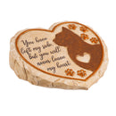 11" Heart Shaped Pet Memorial Garden Stone, Cat Silhouette,84g2949