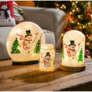 Glass Hand Painted Snowman and Cardinal LED Disc,8led7186b