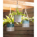 Painted Metal Hanging Planters, Set of 3,8pmtl5251